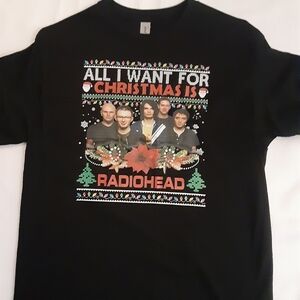 Gildan All I Want For Christmas Is RADIOHEAD Black Christmas Lights Sweatshirt